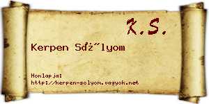 Kerpen Sólyom névjegykártya